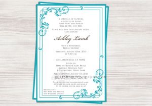 Bridal Shower Invitations with Matching Recipe Cards Swirl Bridal Shower Invitation and Matching Recipe Card by