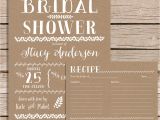 Bridal Shower Invitations with Recipe Cards Rustic Bridal Shower Invitation with Recipe Card Vintage