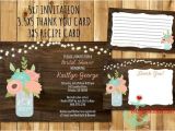 Bridal Shower Invitations with Recipe Cards Rustic Mason Jar Bridal Shower Invitation Recipe Card