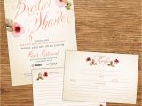 Bridal Shower Invitations with Recipe Cards Watercolor Flower Bridal Shower Invitation with by Kxodesign