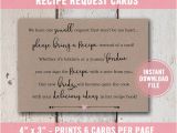 Bridal Shower Invitations with Recipe Cards Wording Bridal Shower Invitation Bridal Shower Recipe Card for Bride