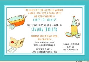 Bridal Shower Invitations with Recipe Cards Wording Kitchen Bridal Shower Invitation Cooking themed Retro
