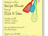 Bridal Shower Invitations with Recipe Cards Wording Kitchen Corner