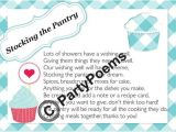 Bridal Shower Invite Poems Printed Stock the Pantry theme Bridal Shower Poem by