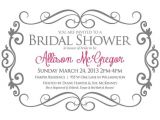 Bridal Shower Invite Text Bridal Shower Invitation Gray and Pink Bride Shower