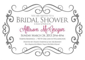 Bridal Shower Invite Text Bridal Shower Invitation Gray and Pink Bride Shower