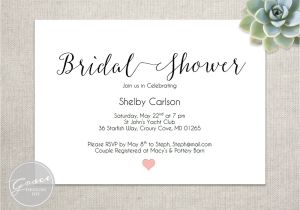 Bridal Shower Invite Text Printable Bridal Shower Invitation Editable Text and Blush