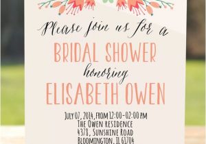 Bridal Shower Invite Text Rustic Bridal Shower Invitation Floral Bridal Shower Invite