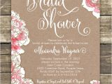 Bridal Shower Luncheon Invitation Wording Printed Bridal Shower Invitation Romantic Pink Peony