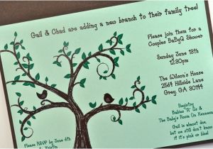 Bridal Shower Money Tree Invitation Wording Gail Family Tree themed Baby Shower by Down2earthpaperworks