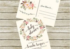 Bridal Shower Postcard Invitations Baby Shower Postcard Invitations Cobypic