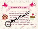Bridal Shower Rhymes for Invitations Recipe & Pantry themed Bridal Shower Poem Inserts Used