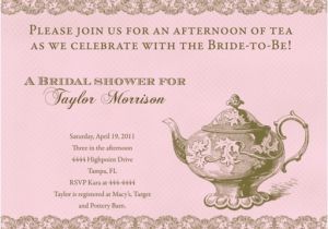 Bridal Shower Tea Party Invitation Wording Invitation Wording for Bridal Shower Tea Party Matik for
