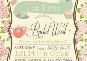 Bridal Shower Tea Party Invitations Etsy Tea Party Bridal Shower Invitation by Rawkonversations On