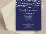 Bring A Bottle Party Invitation Navy Blue Fairy Lights 18th Birthday Party Invitation From
