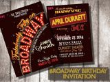 Broadway themed Party Invitations Broadway Birthday Invitationsdigital or Printed Option