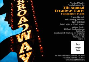 Broadway themed Party Invitations Broadway Invitation