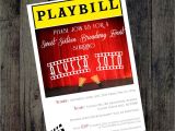Broadway themed Party Invitations Playbill Invitations Broadway theme Bridal Shower Birthday