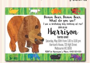 Brown Bear Brown Bear Birthday Party Invitations Brown Bear Brown Bear Invitation Available In 4×6 or