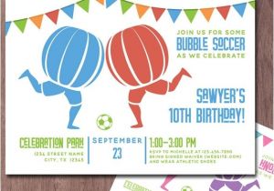 Bubble soccer Party Invitations Bubble soccer Invitation Birthday Party Knockerball Invite