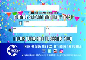 Bubble soccer Party Invitations Bubble soccer Scotland Children 39 S Birthday Parties