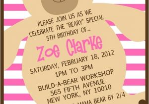 Build A Bear Party Invitations Printable Build A Bear Birthday Barty Invitations Ideas Bagvania