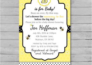 Bumble Bee Baby Shower Invitation Diy Printable Bumble Bee Baby Shower Invitation Diy Custom Printable