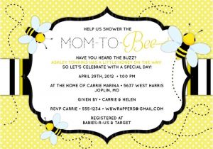 Bumble Bee themed Baby Shower Invitations Bee Baby Shower Invitation "mom to "bee" Bee themed