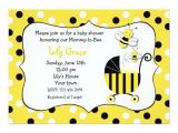 Bumble Bee themed Baby Shower Invitations Bumble Bee Baby Shower Invitations