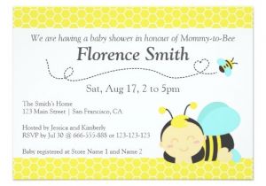 Bumble Bee themed Baby Shower Invitations Cute Bumble Bee theme Boy Baby Shower 4 5" X 6 25