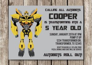 Bumblebee Transformer Birthday Invitations Bumblebee Transformers Birthday Invitation Transformers