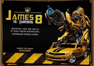 Bumblebee Transformer Birthday Invitations Transformers Birthday Invitation Bumblebee by