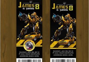 Bumblebee Transformer Birthday Invitations Transformers Bumblebee Ticket Birthday Invite · Splashbox