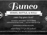Bunco Birthday Party Invitations Chalkboard Bunco Game Night Invitation