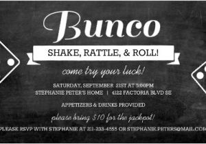 Bunco Birthday Party Invitations Chalkboard Bunco Game Night Invitation
