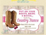 Bunco Birthday Party Invitations Country Bunco Party Invite Birthday Bunco Invitation