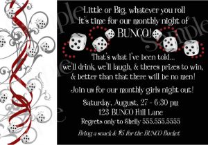 Bunco Party Invitations Bunco Bunko Party Invitations Diy Prints Ebay