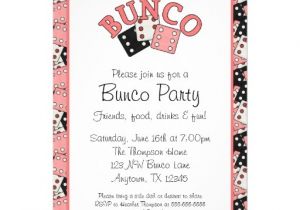 Bunco Party Invitations Pink and Black Bunco Party 5×7 Paper Invitation Card Zazzle