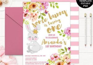 Bunny Birthday Invitation Template Free Girl Birthday Invitation Template Printable Bunny Blush