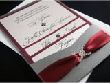 Burgundy and Gray Wedding Invitations Lisa Z 39 S Burgundy and Gray Custom Pocket Wedding
