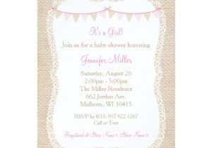 Burlap and Lace Baby Shower Invitations Burlap & Lace Baby Shower Invitations