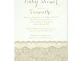 Burlap and Lace Baby Shower Invitations Modern Burlap & Lace Baby Shower Invitation