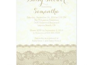 Burlap and Lace Baby Shower Invitations Modern Burlap & Lace Baby Shower Invitation