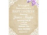 Burlap and Lace Baby Shower Invitations Vintage Rustic Burlap Lace Baby Shower Invitation