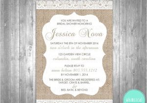 Burlap and Lace Bridal Shower Invitations Bridal Shower Invitations Burlap & Lace by Whimsicalstationery