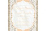 Burlap and Lace Bridal Shower Invitations Peach Linen Burlap Lace Bridal Shower Invitations