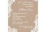 Burlap and Lace Bridal Shower Invitations Vintage Burlap and Lace Bridal Shower Invitation 5" X 7