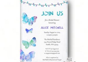 Butterfly Bridal Shower Invitations butterfly Bridal Shower Invitation Watercolor Bridal Shower