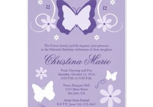 Butterfly Invitations for Quinceaneras Purple butterfly Quinceanera Invitations 5 Quot X 7