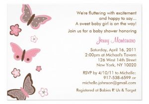 Butterfly themed Baby Shower Invitations Trendy Pink butterfly Baby Shower Invitations 5" X 7